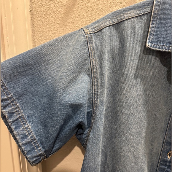 Calvin Klein Sunbleached Relaxed Denim Button-Down Shirt - Picture 7 of 10